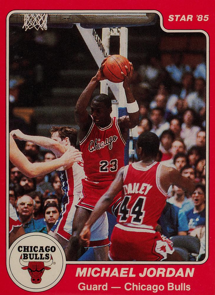 1984â85 Star #101 Michael Jordan rookie-season card front
